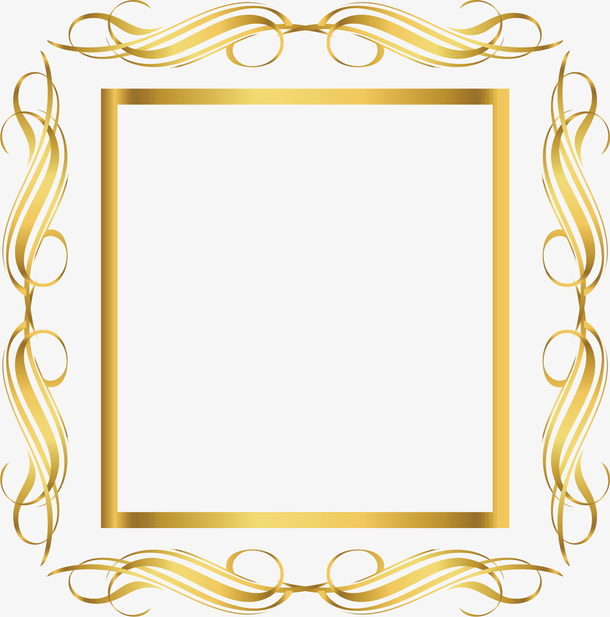 矢量图设计金色花纹边框