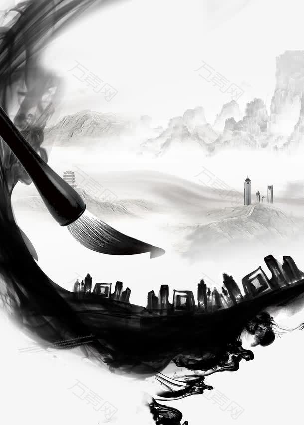 中国风墨画