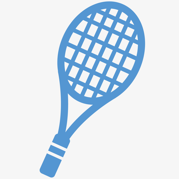 单个网球拍矢量插画