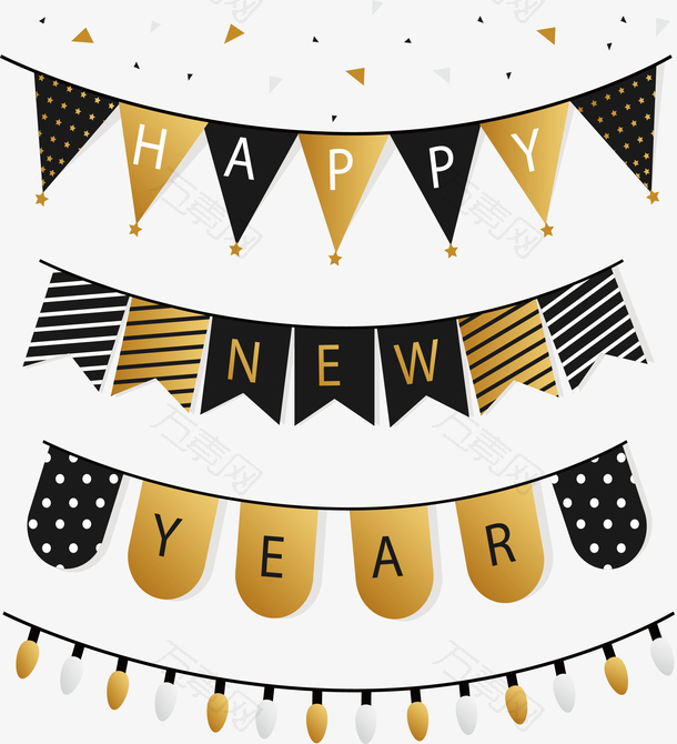 2023兔年新年派对彩旗