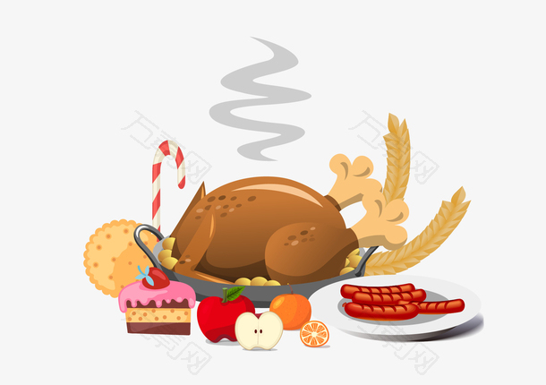 感恩节餐桌美食设计素材