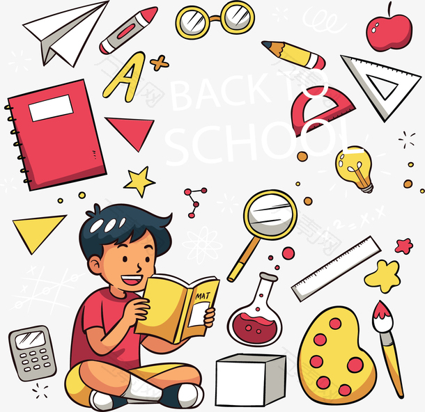 开学日看书的孩子