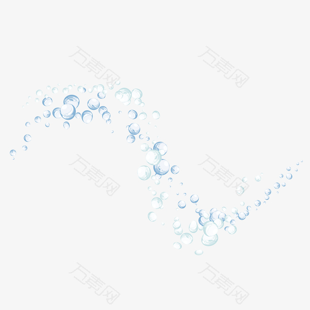 矢量逼真飞舞的水泡水珠