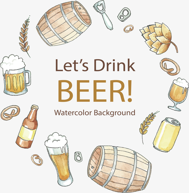 庆祝啤酒节手绘海报