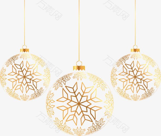 三颗金色圣诞球