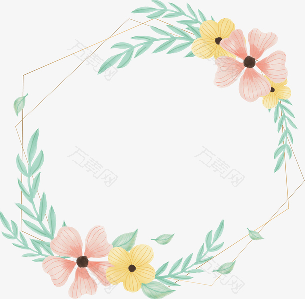 浪漫小清新花朵边框
