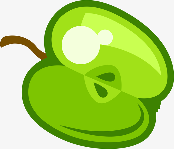 手绘卡通水果青苹果矢量素材