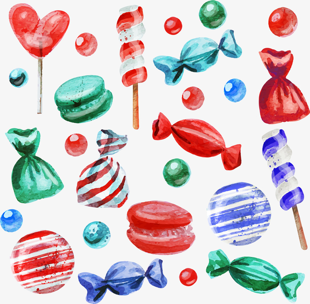 彩绘糖果无缝背景图