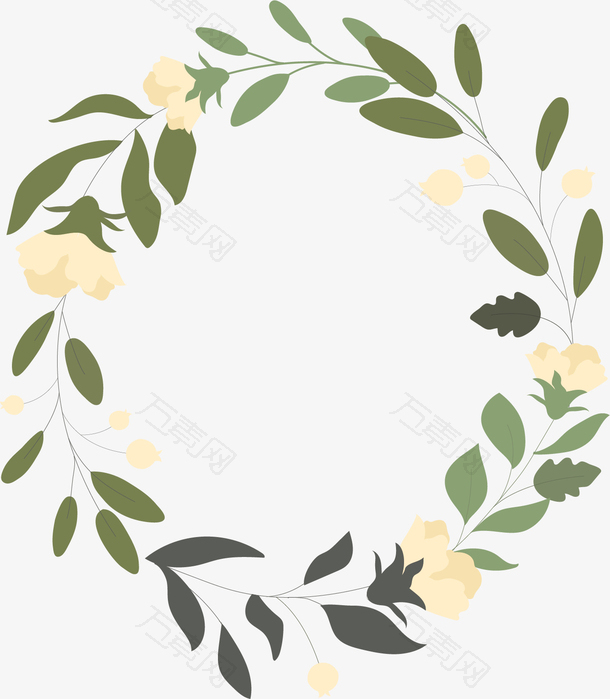 小清新树叶花朵边框