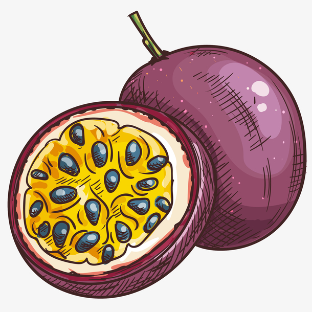 三颗新鲜的百香果