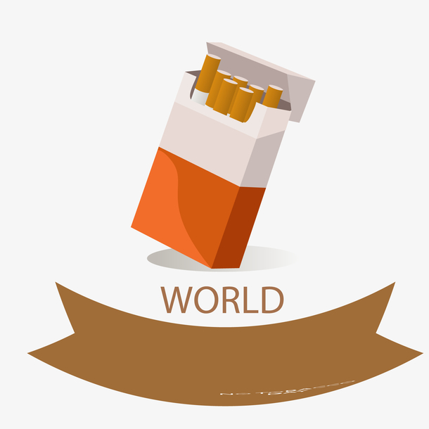 卡通盒子里的香烟标签设计