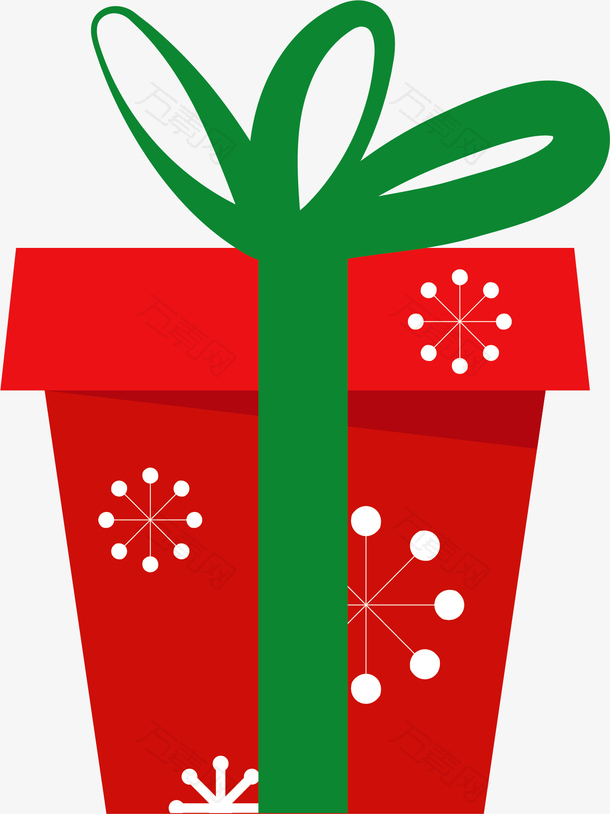 雪花红色圣诞节礼盒