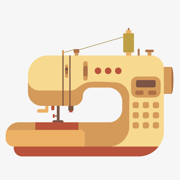 灰色扁平化缝纫机元素