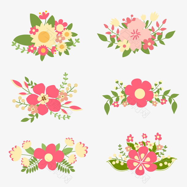 矢量图浪漫花朵装饰