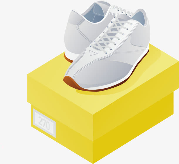 矢量鞋盒上的鞋子