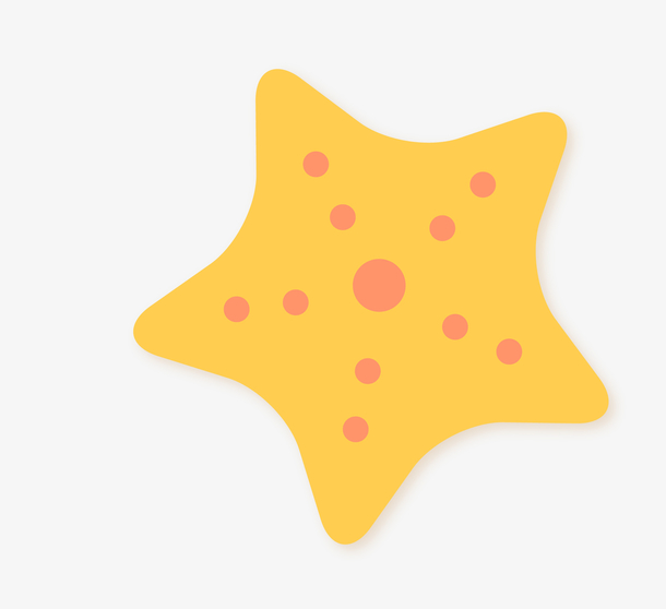 矢量卡通简洁扁平化海星png