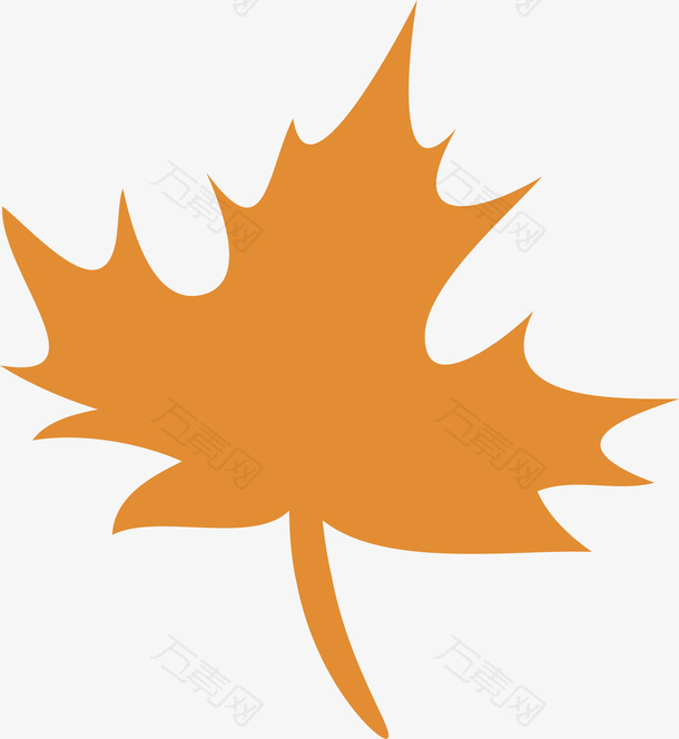橙色枫叶矢量卡通
