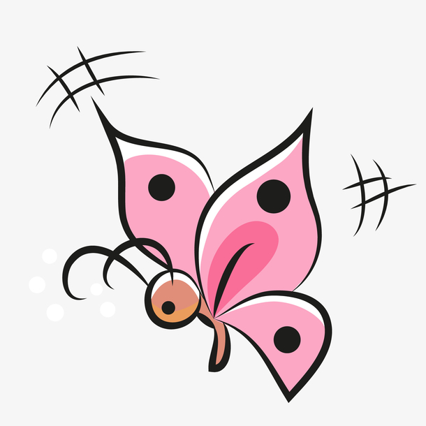 卡通手绘蝴蝶昆虫