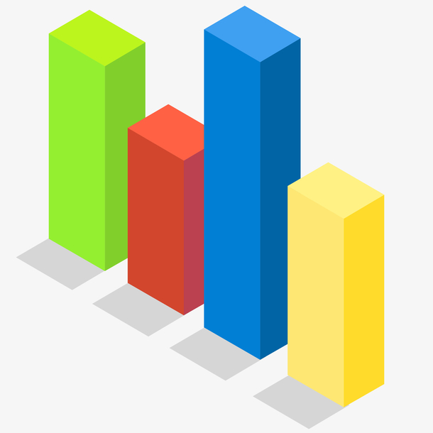 3d立体柱形图插画