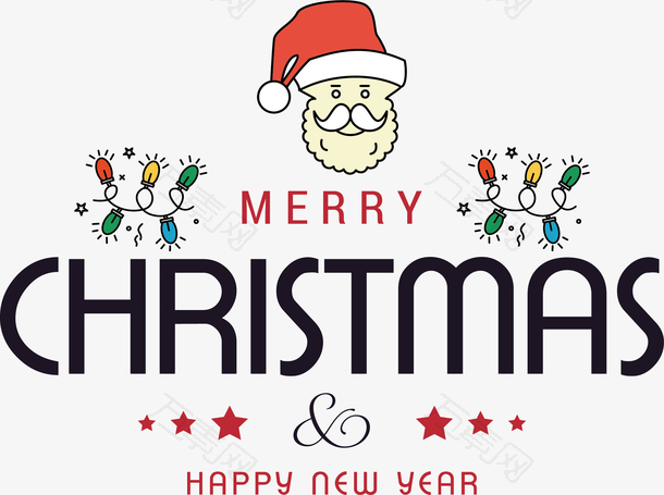 卡通圣诞老人新年快乐