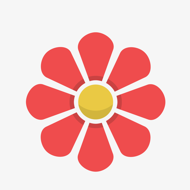 红色花朵开放元素