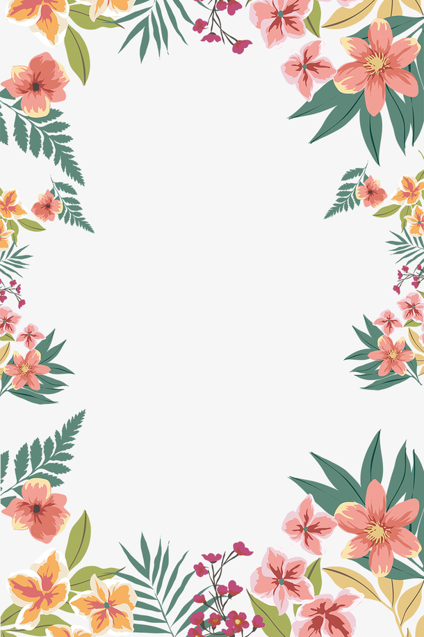 田园风春季花朵边框