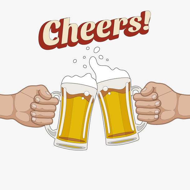 矢量碰杯啤酒png元素素材图片下载-万素网
