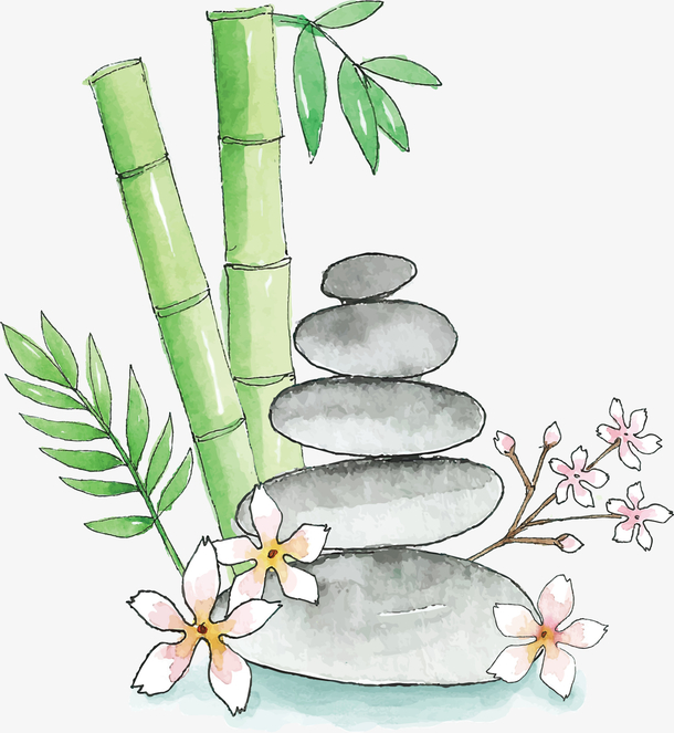 手绘竹林美容磁石