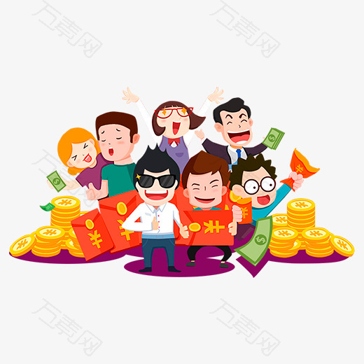 彩色金币电商活动插画元素