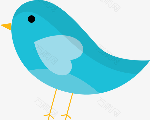 卡通蓝色小鸟