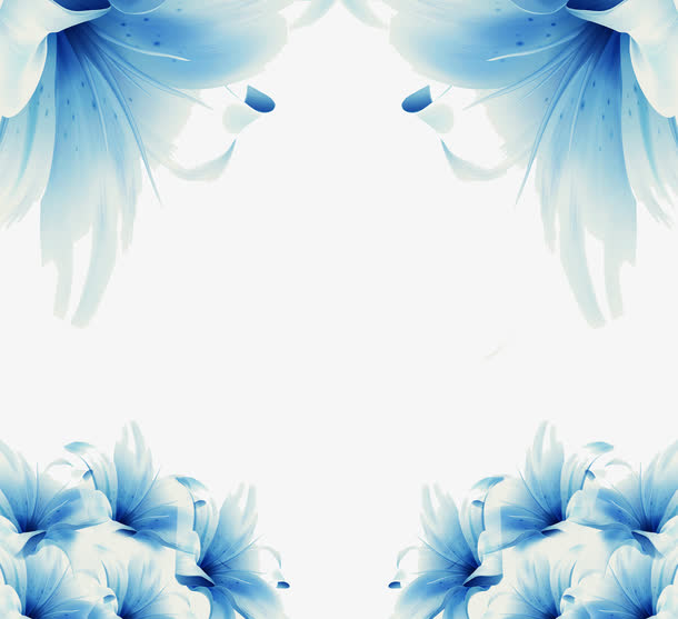 蓝色花边素材图