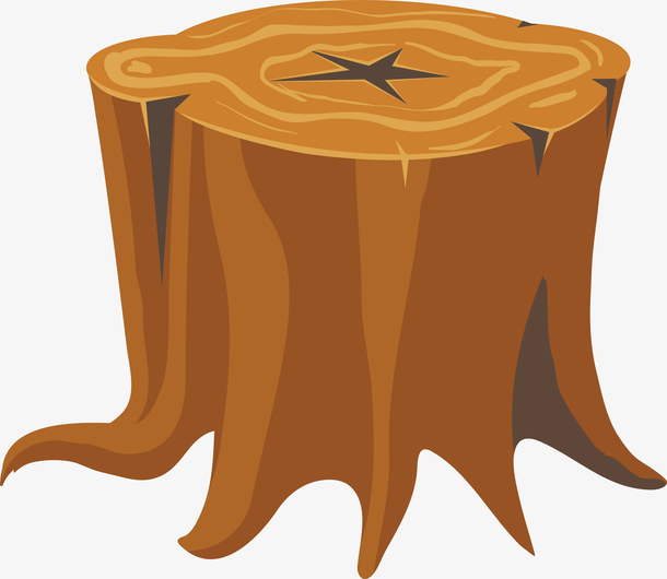 矢量 砍伐树木木头桩子