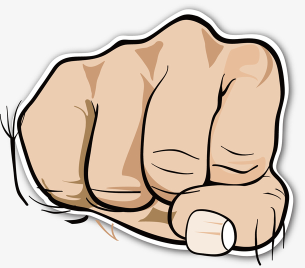 矢量图手绘色彩拳头力量