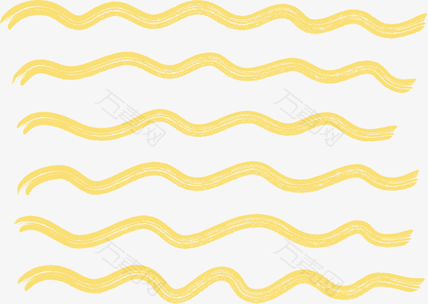 矢量手绘水彩波浪纹