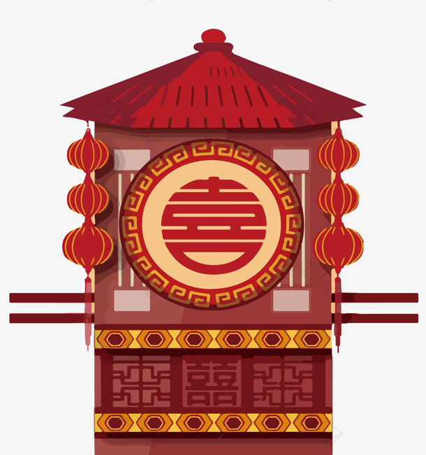 古典传统婚礼喜字海报设计