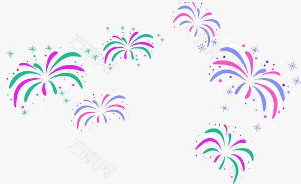 矢量彩色节日烟花