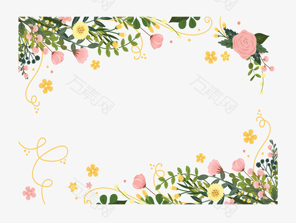 浪漫夏季花藤边框