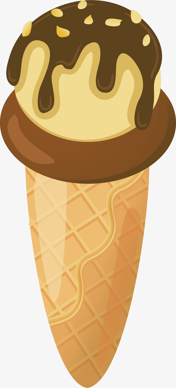 美味蛋卷冰激凌手绘素材