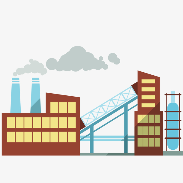 卡通工业区设计矢量图