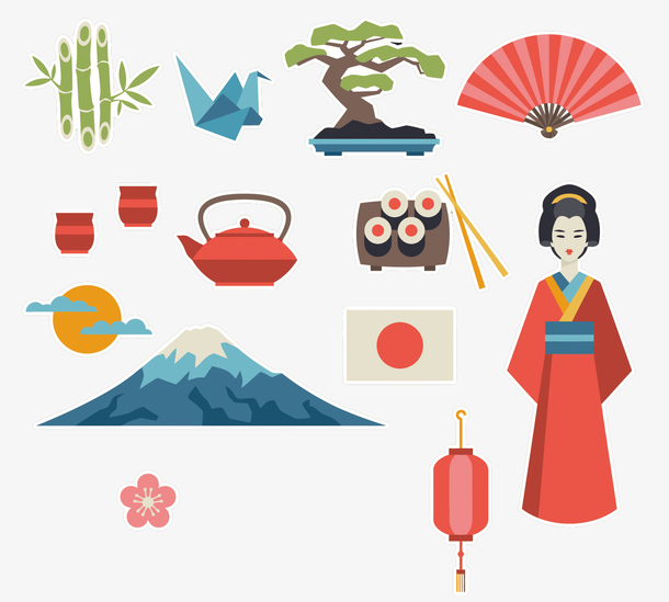 矢量日式装饰花纹