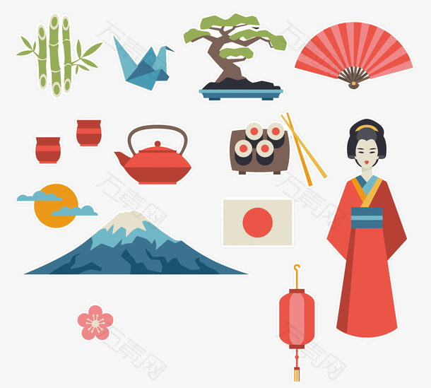 矢量日式装饰花纹