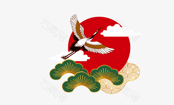 国潮仙鹤中国风