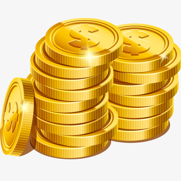 堆积的金币矢量插画