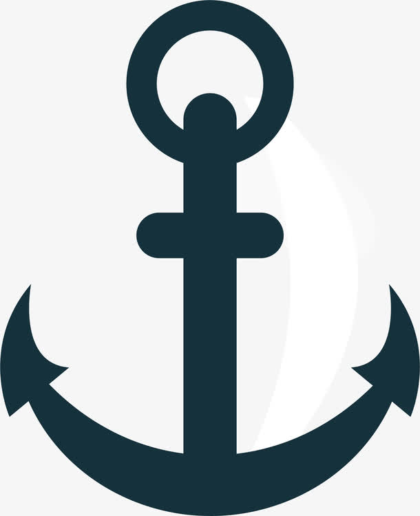 卡通蓝色夏日船锚素材