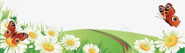 花丛草地卡通韩式田园