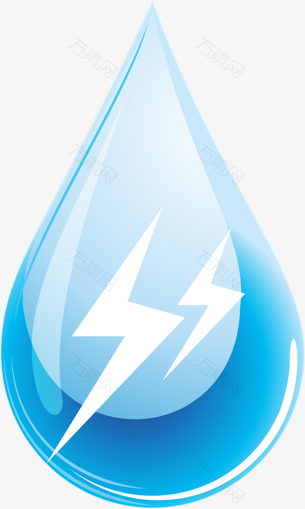 手绘卡通雷雨天雨水