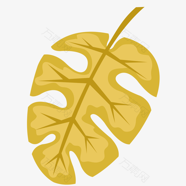 矢量创意黄色棕榈树叶