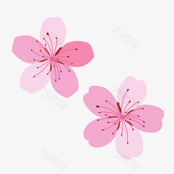 浪漫樱花装饰矢量素材