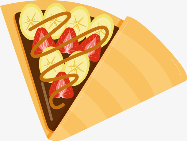 扇形矢量卡通风格可丽饼