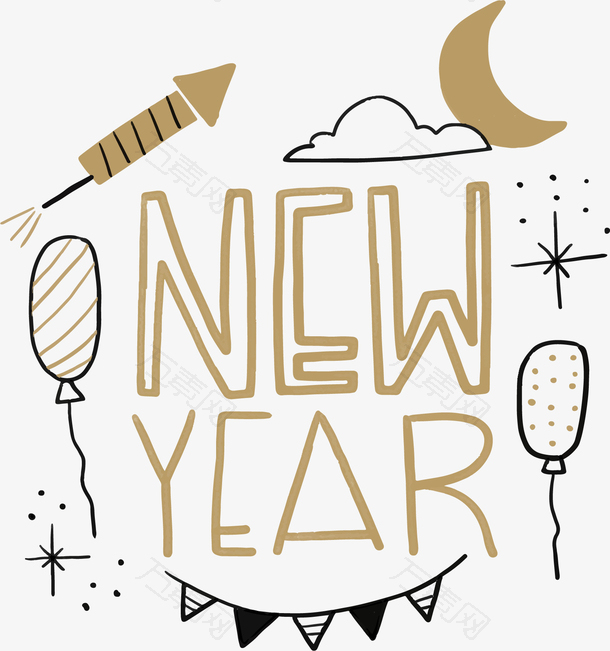 2023兔年气球烟花新年派对